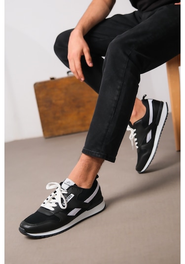 D0061 Günlük Ortopedik Garantili Unisex Sneaker Spor Ayakkabı Siyah