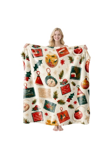 Noel Fral Küçük Battaniye Festival Atmosferi Pratik Kullanım-mt-flr-225 75 100 Yeşil