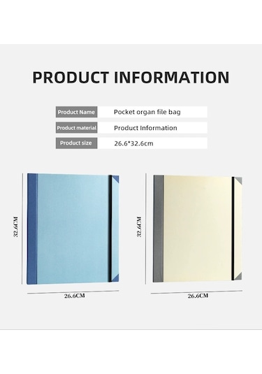 Tuomeng Dosya Saklama Çantası Folyo Cep Katlanır Dosya Çantası Cep Akordeon Saklama Bağlayıcı Mavi