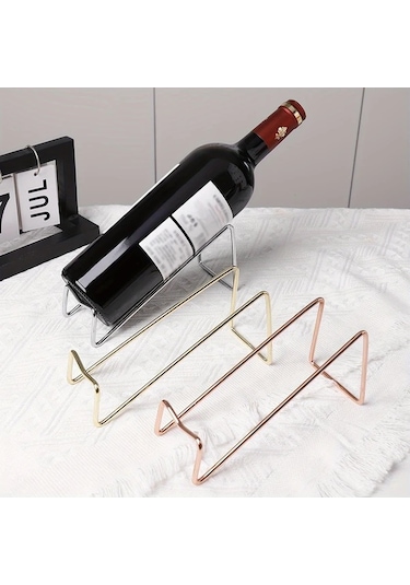 Honeybeeshop Gül Altın 1 Adet Dökme Demir Şarap Rafı Yığın Tasarım Dayanıklı Isıya Dayanıklı Ev Bar