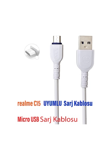 Realme C15 Şarj Kablosu - Micro Usb 2.8a