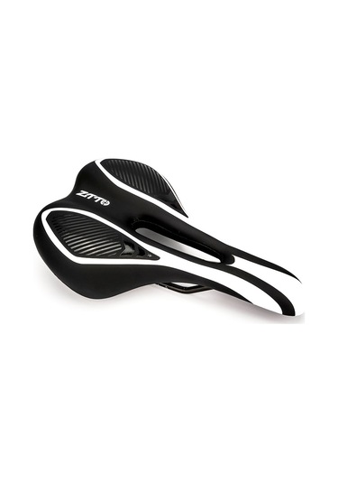 Ztto 6219 Mikrofiber Deri İçi Boş Eyer Dağ Yolu Bisiklet Koltuk Minderi - Siyah / Beyaz