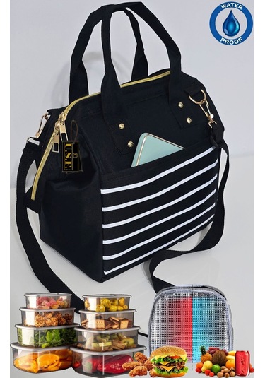Sıcak, Soğuk Isı Yalıtımlı Termal Termoslu Yemek, Mama, Beslenme, Gıda İçin Askılı Taşıma Çantası Çok Renkli