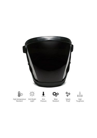 Symbee Kablo Isıgı Korumalı Welder Maskesi - 120 C Isı Dayanımı, Nemlendirici Yastık, Ağırlık:193g, Siyah Kare-siyah Cam