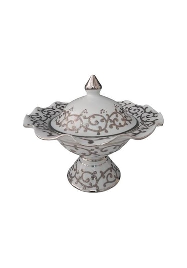 Kütahya Porselen Hanedan Şekerlik 22 cm Dekor No:3678 Platin