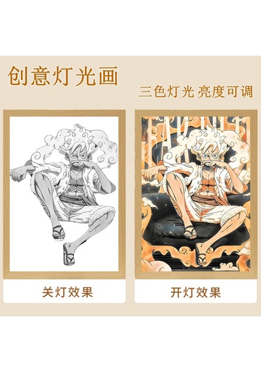 Karikatür One Piece Nika Luffy Gear 5 Işık Lambası Zoro Ace Hediye 11 Çok Renkli