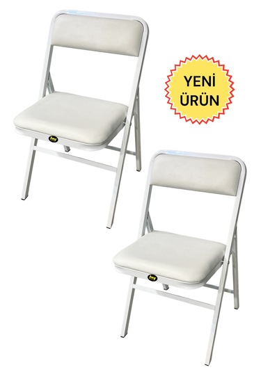 Hey 2'li Katlanır Kamp Sandalyesi Piknik Sandalyesi Beyaz