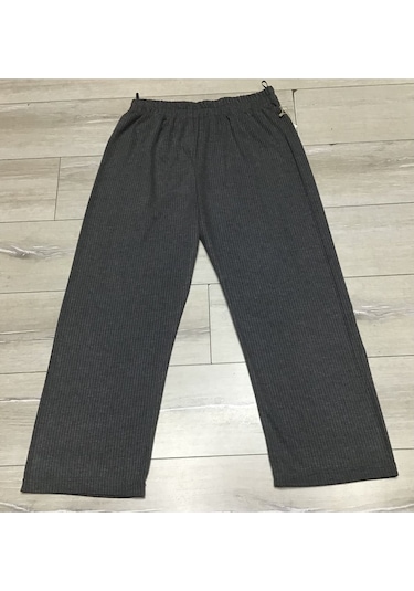 Kışlık Fitilli Kaşkorse Beli Lastikli Büyük Beden Pantolon Gri
