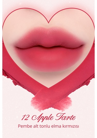 Dasique Kalp Tasarımlı Yoğun Pigmentli Köpük Yapılı Kadife Bitiş Sunan Ruj Souffle Color Pot 12 Apple Tarte 12 Apple Tarte