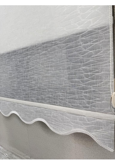 Bbb Keten Kumaşlı Çift Mekanizmalı Tül Stor Perde Tsk1004 Krem