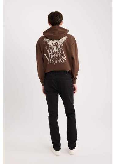 DeFacto Pedro Slim Fit Solmayan Renk Dar Kalıp Normal Bel Dar Paça Siyah Jean Pantolon S2711AZ25SPNM40