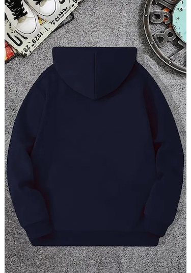 Florida Baskılı Oversize Sweatshirt Lacivert