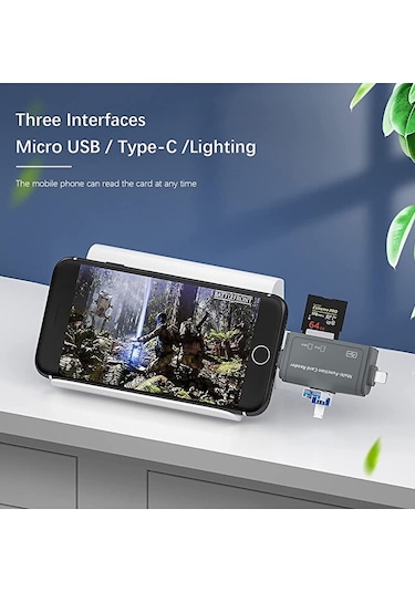 Multi Otg Usb Ligtning İphone - İpad Uyumlu Ve Type-c Girişli Kar