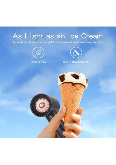 Küçük El Fanı, Mini Cep El Fanı Pille Çalışan, Usb Şarj Edilebilir Taşınabilir Kişisel Seyahat Fanı , Siyah 6865 Siyah