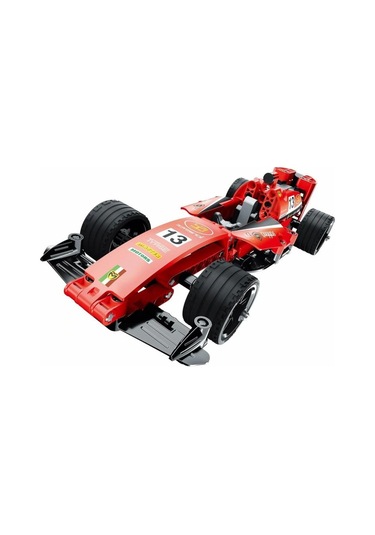 Çek Bırak Kırmızı Yarış Arabası Yapı Seti 150 Parça Montajlı Araba Oyuncak Seti