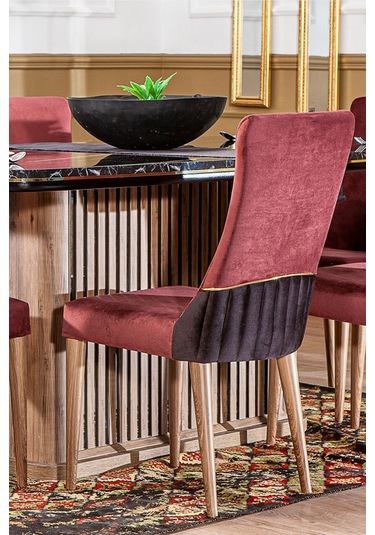 Modalife Demre Salon Yemek Mutfak Sandalyesi Bordo