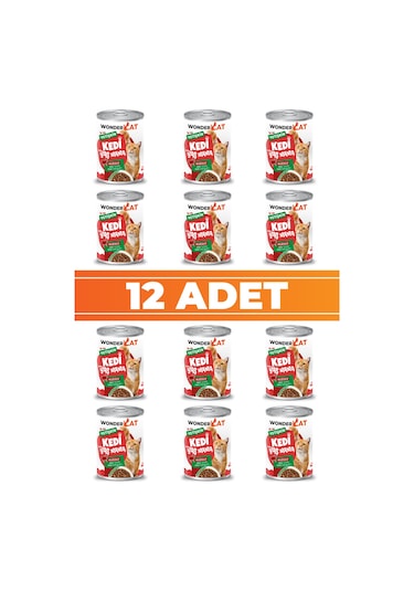 Wondercat Kuzulu Yetişkin Kedi Konservesi 400gr X 12 Adet