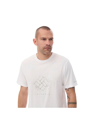 Columbia Cs0480 Csc M Splatter Gem Ss Tee Erkek T-shirt-33094 Beyaz