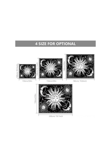 Suofeng Bohemya Stili Flanel Duvar Dekoru - Yatak Odası, Oturma Odası Dekorasyonu, Çok Amaçlı 150x100cm Duvar Battaniyesi Siyah Ve Beyaz