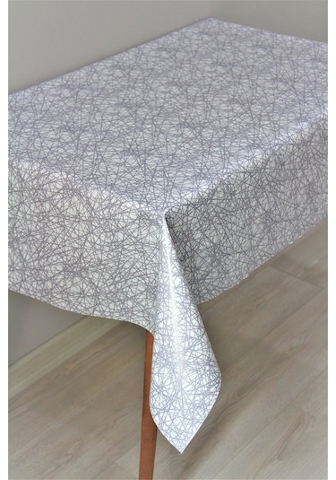 Elyaf Astarlı Silinebilir Pvc Muşamba Masa Örtüsü 3020-1 Astrçaprazip-gri
