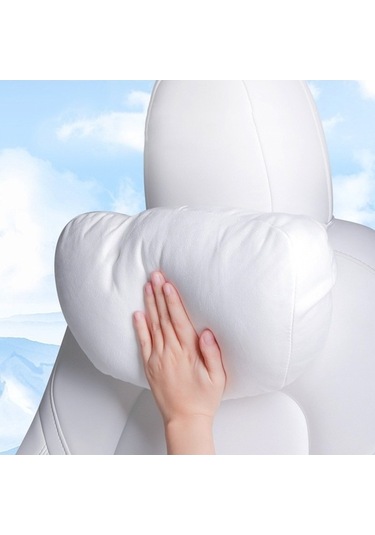 Wondernest Tesla Model 3/y Araç Koltuğu Boyun Destekli Beyaz Kafalık Koruyucu