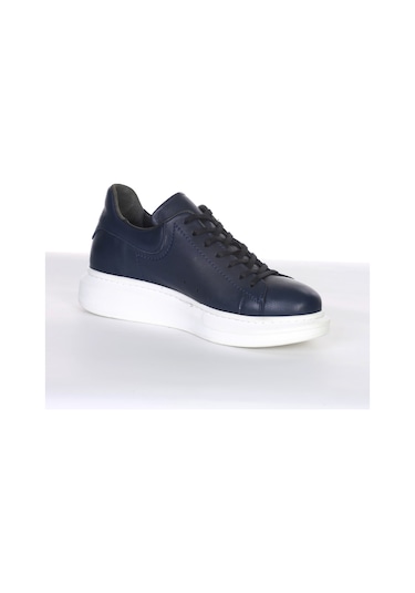 Boy Uzatan Gizli Topuklu Lacivert Spor Ayakkabı Lacivert