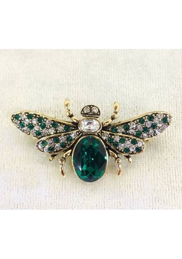 Yusufçuk Swarovski Taşlı Elmas Montür Yaka İğnesi Broş N11.60 Altın