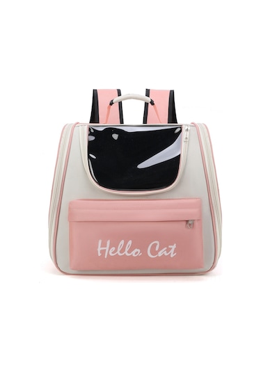 Hangfox 5021 Pembe Kedi Sırt Çantası - Spor Stili, Konforlu, Nefes Alabilir, Taşınabilir, Büyük Kapasiteli Evcil Hayvan Taşıma Çantası