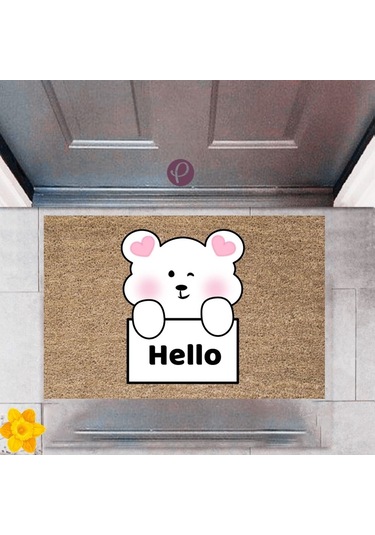 Kapı Önü Paspası Dekoratif Dijital Baskı Hello P-2509
