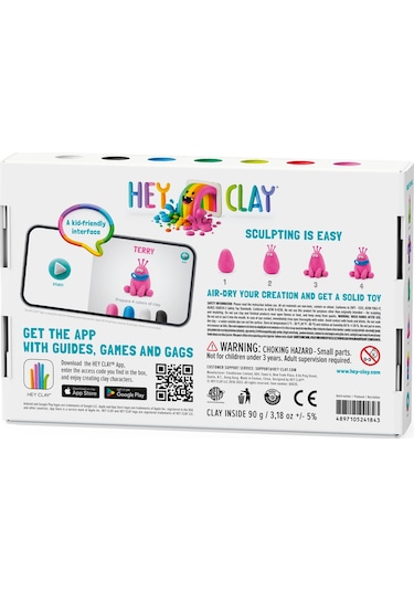 Hey Clay Hava İle Kuruyan Kil 6'lı Kutu - Monsters Cyclops, Terry, Pi