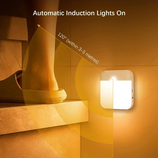 Trendooze Beyaz Led Sensörlü Gece Lambası, Taşınabilir Usb Şarjlı Dolap Aydınlatma Beyaz