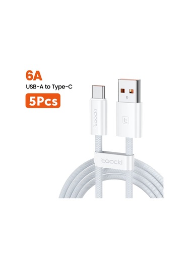 Toocki Toocki 5 Adet 6a 66w Usb Type C Kablo - Huawei P70, Mate 60, Xiaomi 14, Samsung S24 İçin Hızlı Şarj Ve Veri Kablosumavi0.75 M