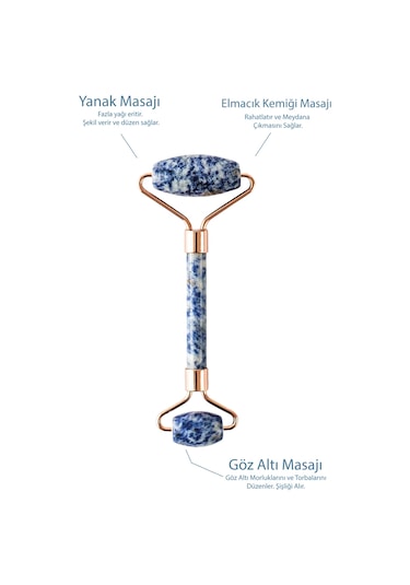 Seay Sodalit Taşı Face Roller Ve Gua Sha Yüz Masaj Aleti