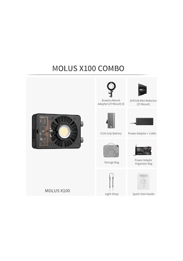 Zhiyun Molus X100 Bi-color Pocket Cob Monolight Combo Kit