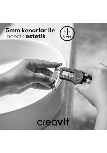 Creavit Nx260 Next Tezgah Üzeri Kare Delikli Lavabo 60 x 50 CM