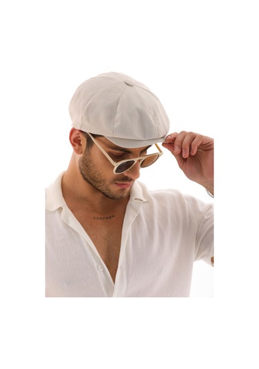 Yazlık Kasket Bej Açık Bej