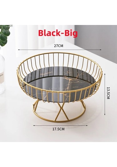 Ambition Black-metal Tutucu İle İşık Lüks Seramik Meyve Tepsisi