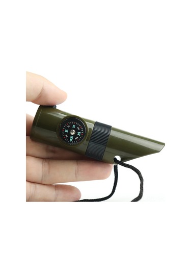 Dofolink Kurtarma İçin 7 Fonksiyonlu Dış Mekan İshığı, Termometre Ve Kompaslı İshıkli İpler Haki