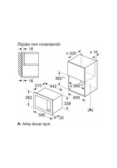 Bosch BFL623MG3 20 LT Ankastre Mikrodalga Fırın Inox