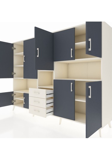 Hyperion Dolap 13 Raflı 3 Çekmeceli 9 Kapaklı 220x44x163 Aytaşı-a Aytaşı-antrasit/aytaşı