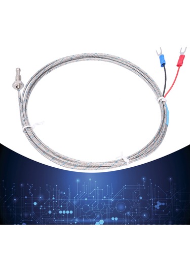 Tenfowee M8 Vida Tipi K-tipi Termokuple Sensörü, 0-600 C Sıcaklık Ölçümü, Cam Fiber Tel, Hızlı Tepki, Petrol-kimyasal Sanayi Uygulamaları
