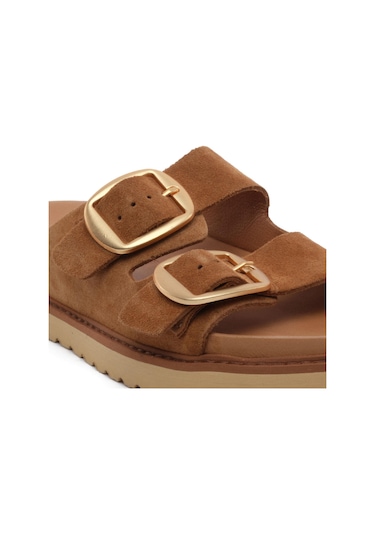 Greyder 59054 Sigaro Süet Kadın Hakiki Deri Terlik -810 Sigaro Taba