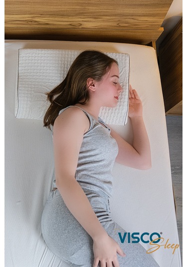 Visco Yastık Aylona Ortopedik Yastık Viskon Kılıflı 55x35x11-7 Cm