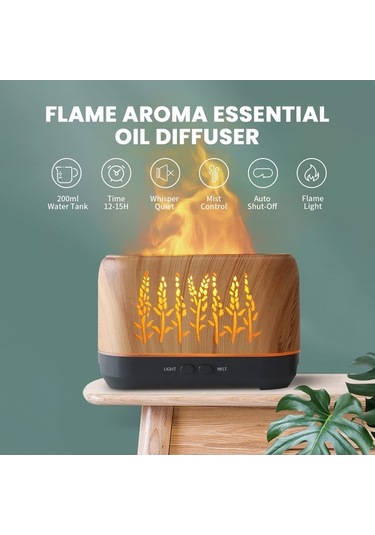 Diğer Ve Ultra Sis Sessiz Otomatik Modu Kapanma Efektli Difüzörü, Aromaterapi Alev 200ml 2 Qn
