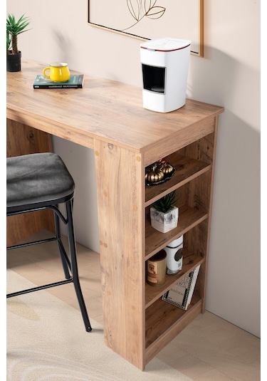 Vista Eylül Bar Raflı Mutfak Masa Takımı 50x120 001