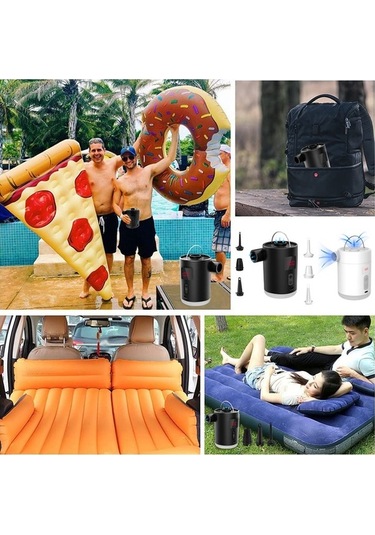 Didadodo Taşınabilir Şişirme Pompası - 3 Nozullu, 3 Modlu Led Işıklı, 4000mah Pil İle Havuz Yatak Ve Şişme Oyuncağa Uygun, Küçük Boyutlu Tasarım