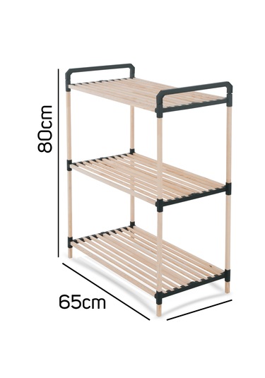 Nr01 Ahşap Raf 3 Katlı 1.kalite Masif Çam Salon Banyo Ofis Ahşap