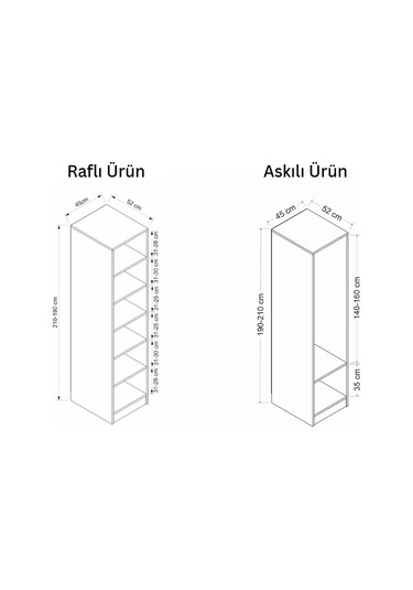 Minar Kale 1 Kapaklı Dolap Mebran Panjur 190cm - Kumtaşı/kumtaşı - Raflı Kumtaşı