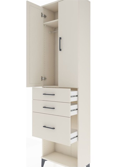 Arges Dolap 2 Raflı 3 Çekmeceli Tek Askılı 60x30x221 Aytaşı-a... Aytaşı