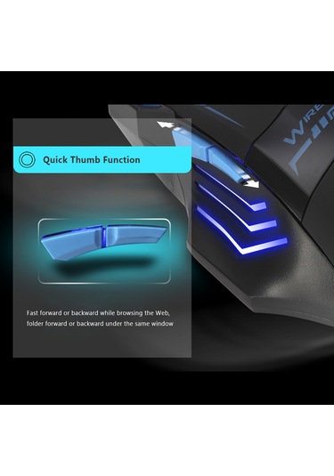 Mufunye Zelotes F14 Kablosuz 2400 Dpı 7 Tuşlu Rgb Aydınlatmalı Profesyonel Oyuncu Faresi F-14